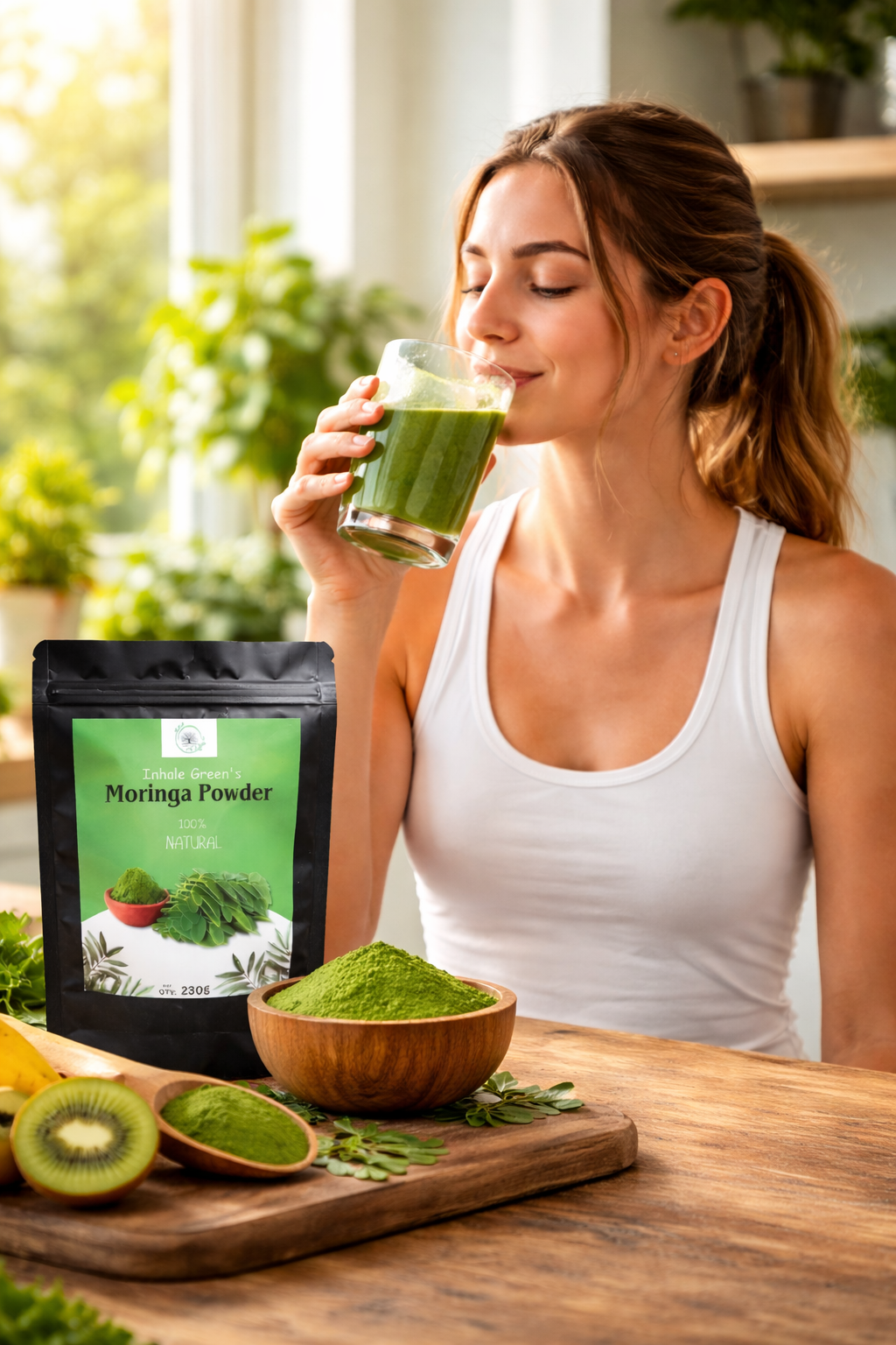 Inhale Green 100% Natural Moringa Powder (230g)